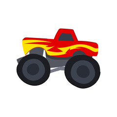 jeep monster truck cartoon. race road, big typography, adventure seamless jeep monster truck sign. isolated symbol vector illustration