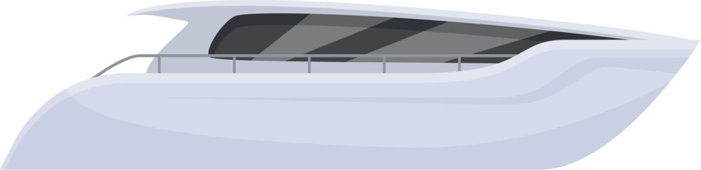 Modern white yacht is sailing on water surface