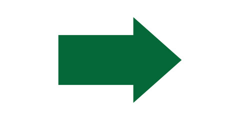 Green arrow to the right / vector, isolated