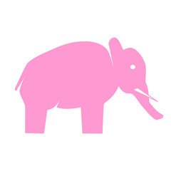 Pink elephant banner, animal world concept, vector illustration