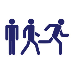 Man stands, walk and run icon set . People symbol . Vector illustration.