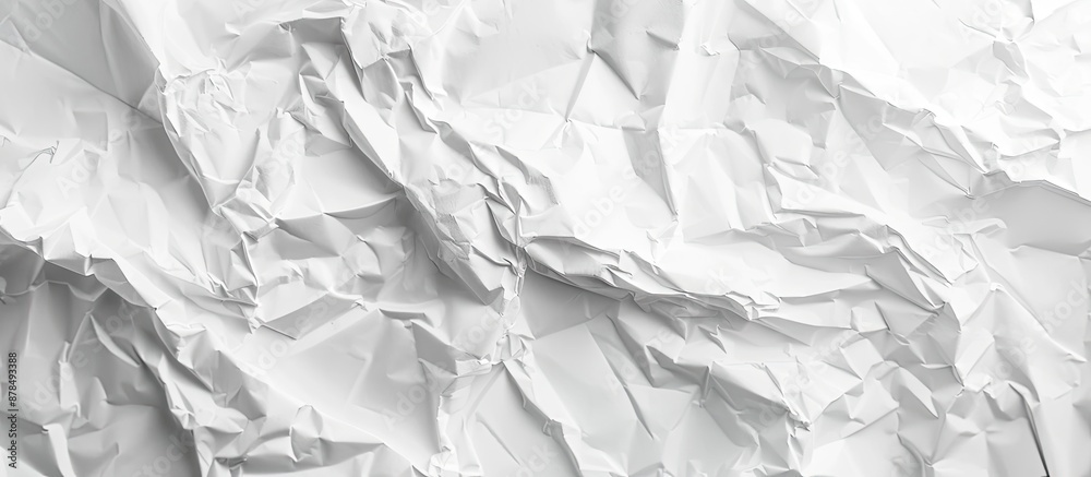 Leinwandbilder abstract background of crumpled white paper with a close-up view and copy space image.