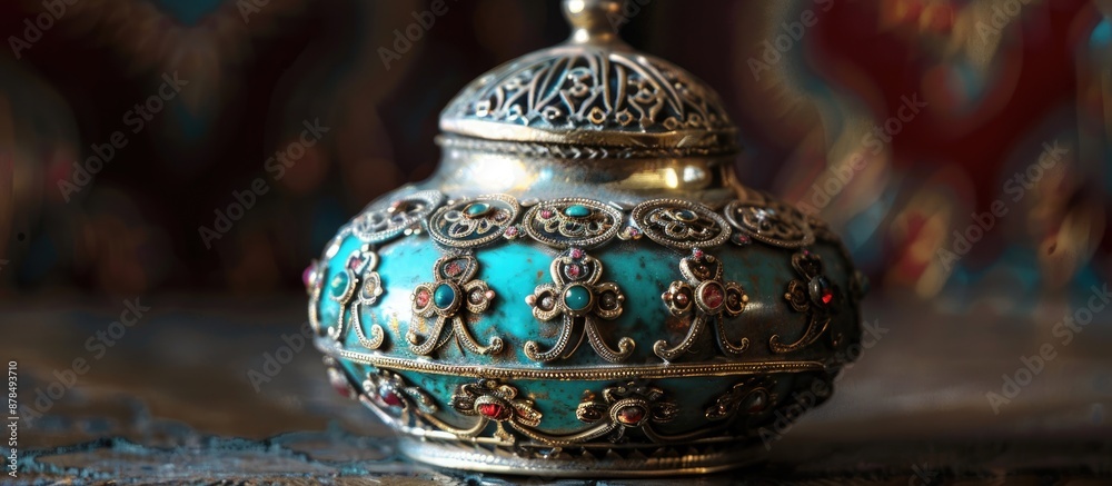 Poster an ornate and lovely small item with intricate details suitable for decoration; a decorative and bea