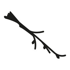 Hand drawn branches. Ink illustration.Vector Simple icon. Eps 10. 