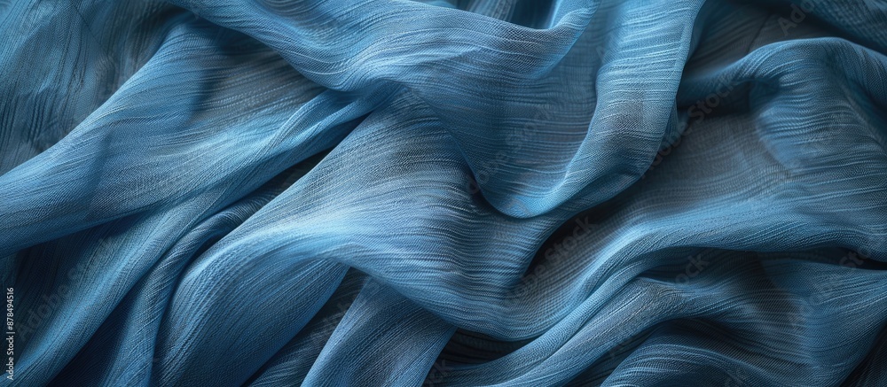 Poster Blue fabric texture background with copy space image.