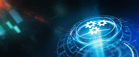 Business, Technology, Internet and network concept. Automation Software Technology Process System. Illustration