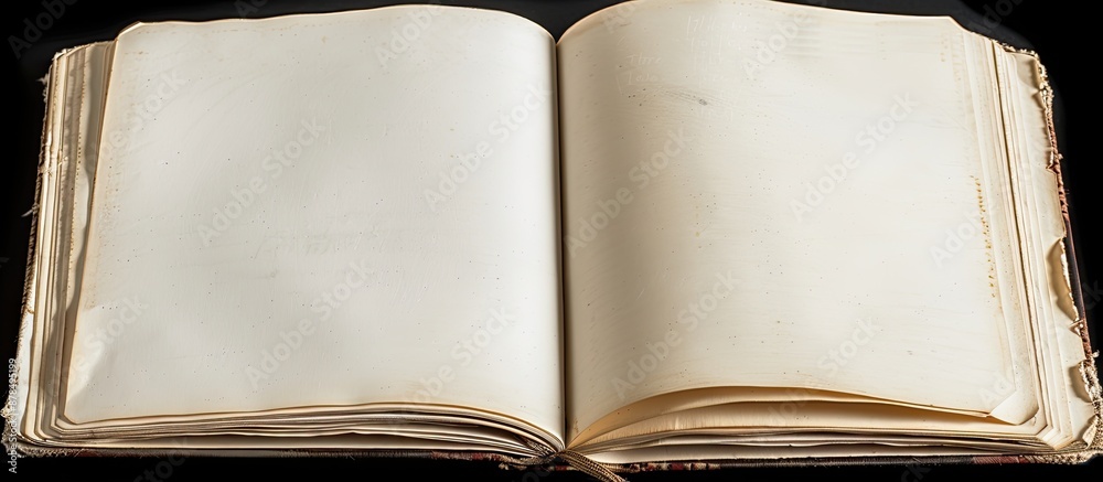 Aufkleber Close-up view of an open notebook with empty pages, ideal for a copy space image.