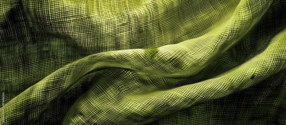Poster background featuring a textured green fabric, ideal for copy space image.