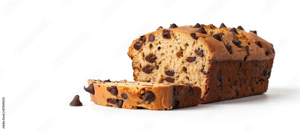 Poster Chocolate Chip Bread displayed with white background for copy space image.
