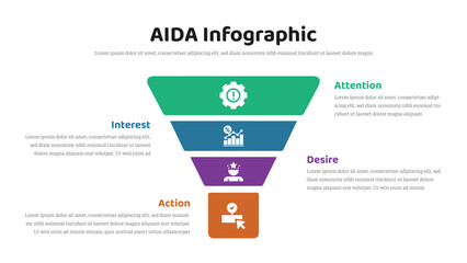 AIDA infographic presentation layout fully editable.