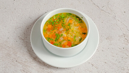 Soup bowl top view isolated
