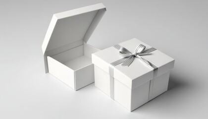 white flap folding gift opened white rendering box mock closed package square 3d case open gift gift box cardbox and