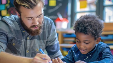 A teacher and student engaged in a one-on-one tutoring session