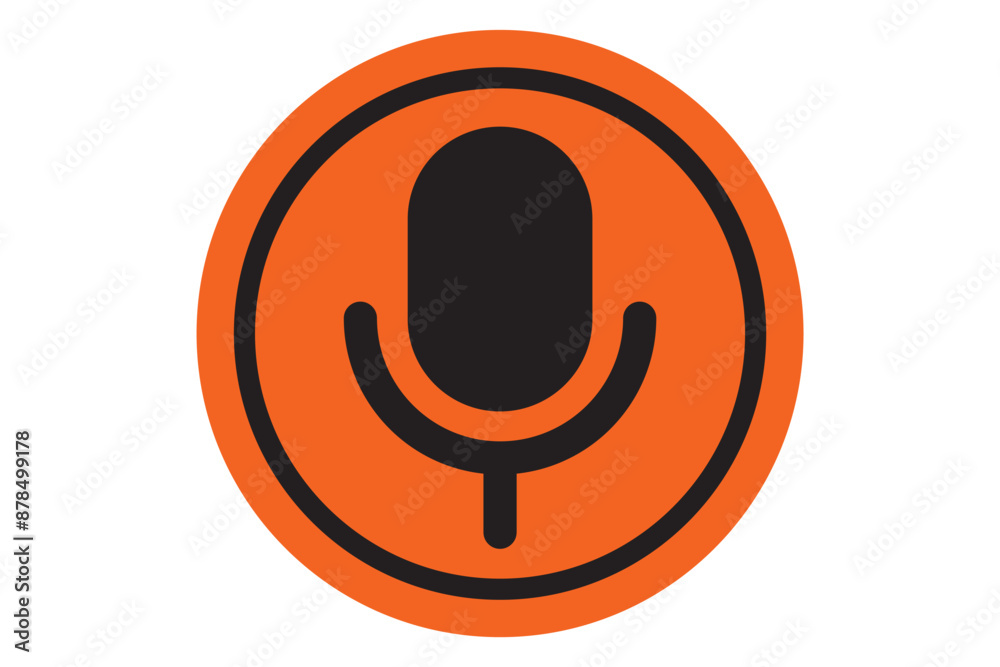 Canvas Prints mic on and mic off icon set in black color. microphone on and microphone off in black. microphone mu