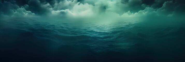 Stormy Sea Under a Cloudy Sky, Stormy Sky with Dark Green Clouds