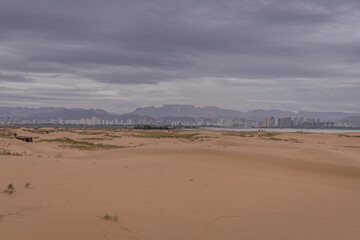 Close up background on the desert sand in Inner Mongolia, China.