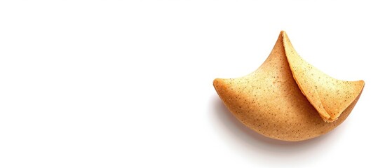 Fototapeta premium Fortune cookie with blank message on white background for copy space image.