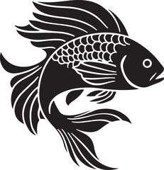 Fish silhouette vector art illustration