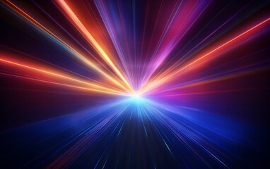 Fototapeta premium A colorful, swirling vortex of light against a black background.