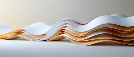 Obraz premium Abstract Wavy White And Brown Design