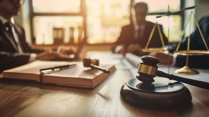Obraz premium Lawyers working together at table in office