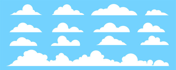 Vector clouds, cloud icon set, cloud shapes, cloud illustration, editable cloud line icon