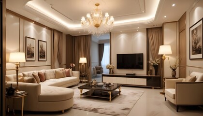 Fototapeta premium luxury hotel room with bed