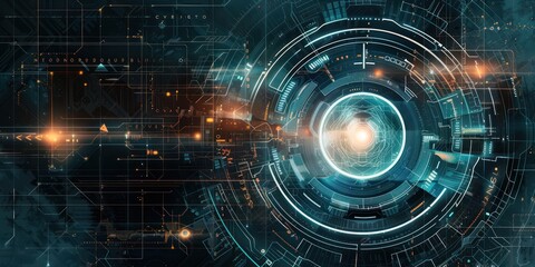 Fototapeta premium Technology concept illustration with futuristic themes.