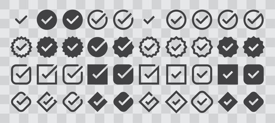 checkmark vector, checkmark icon set, approved symbol, checked checkbox mark, checkmark set, editable line.