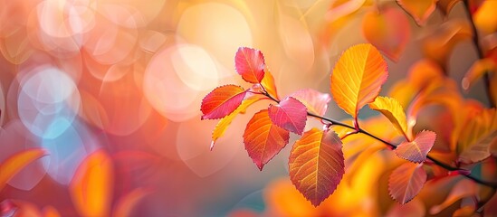 The vibrant colors of autumn plant life, providing a picturesque scene with a copy space image.