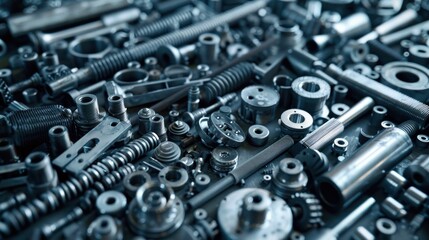 Many types of metal details industrial design