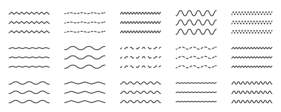 Vector wave. wave icon. wavy line icon. water pattern icon set. editable line