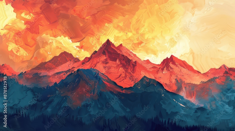 Canvas Prints fire in the mountains