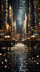 a room with a chandelier and a chandelier.