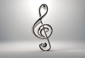 Obraz premium 3d background white clef silver