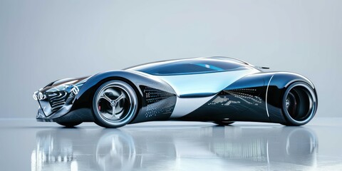 Futuristic car design with innovative technology elements.