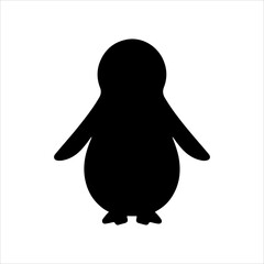 Cute penguin silhouette on white background. Penguin icon sign vector illustration design.