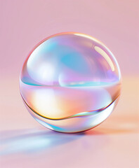 Beautiful neon translucent ball on the table