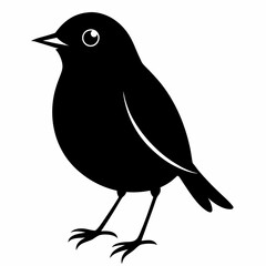 Robin black silhouette