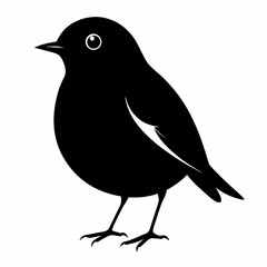 Robin black silhouette