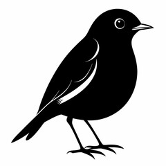 Robin black silhouette