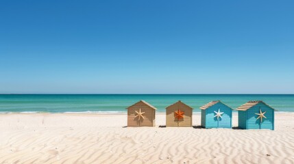 Cluster of beach cabanas