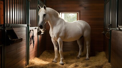 White Horse in a Stall.