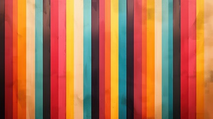 Obraz premium A colorful striped wall with a faded, worn look