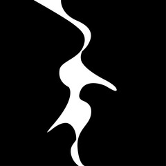 vector minimalist black and white illustration of silhouette of two passionately kissing people in love isolated on white background. useful for Valentines day cards, print, design elements, poster.