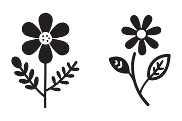 Black Flower Silhouette Clean Vector Design