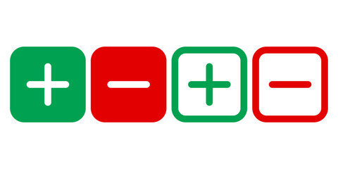 Obraz premium Plus icon, minus icon, vector plus, vector minus