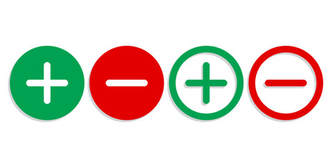 Obraz premium Plus icon, minus icon, vector plus, vector minus