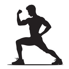 People Engaged In Fitness silhouettes vector illustration 