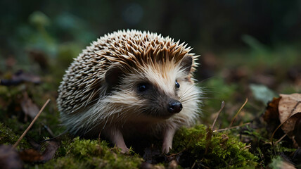 Fototapeta premium A cute North African hedgehog, animals photo